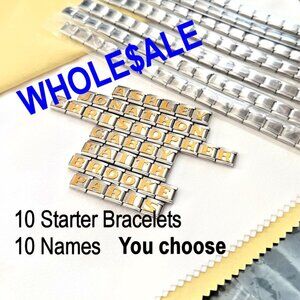 Stainless Steel Italian Charm Name Bracelets Lot of 10